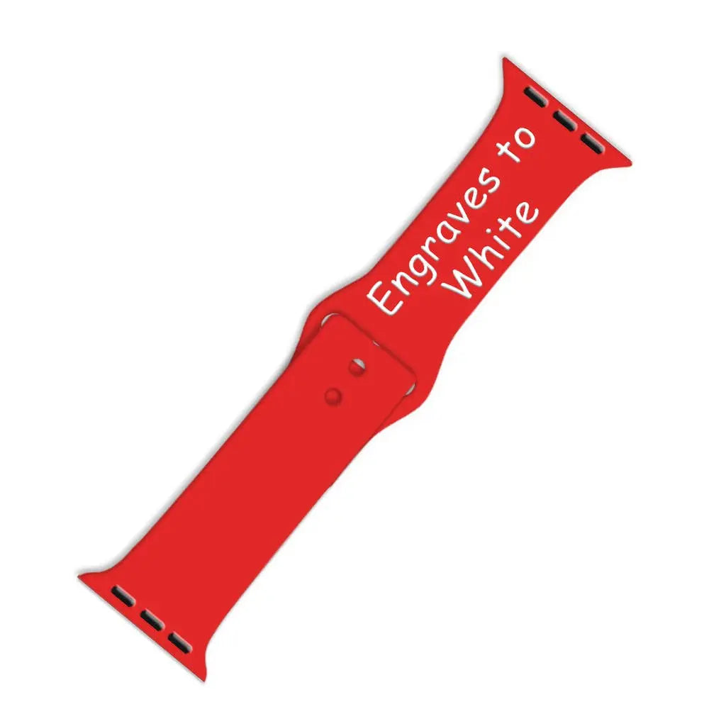 Custom Laser Engraved Silicone Apple Watch Bands 
