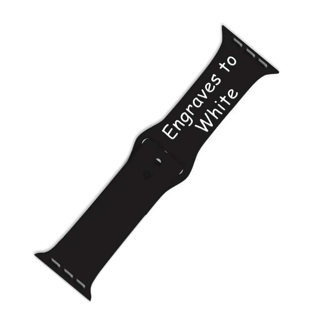 Custom Laser Engraved Silicone Apple Watch Bands 