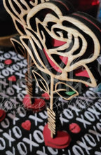 Custom Name Cut Wooden 2 Layer Flower (Rose or Sunflower) with Custom Hinge Box and Optional Display Stand - Valentines Day | Mother's Day | Gift 