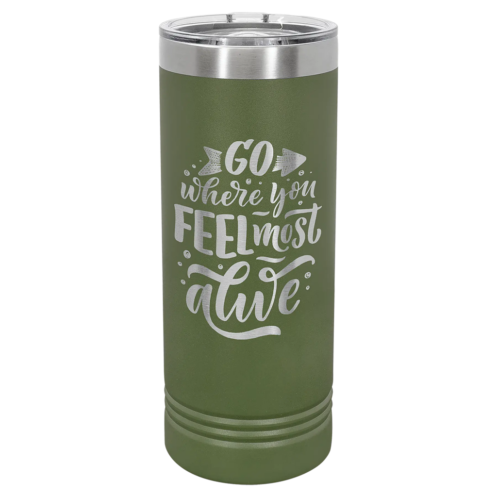Custom Skinny Tumblers for Business | Logo + Text | Polar Camel® Insulated Stainless Steel 