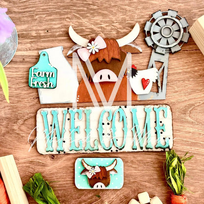 DIY CUTOUT KIT | Interchangeable Highland Cow Farm | Cow Truck | Interchangeable Truck Add-On 