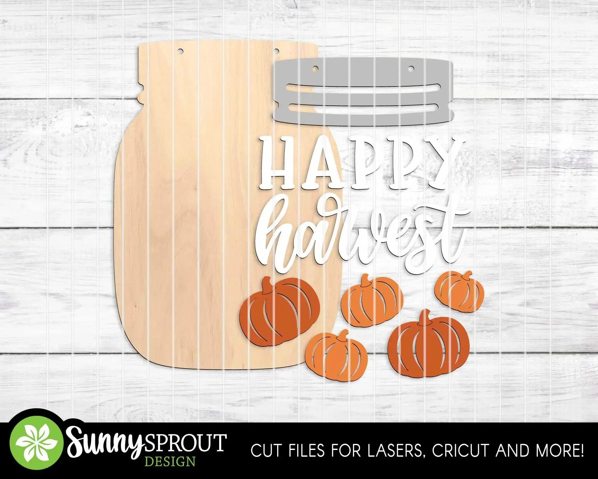 DIY KIT | Handmade Fall Mason Jar  Welcome Sign | 11"  or 15" | Door Hanger | Multiple Designs  | CUTOUT Kit 