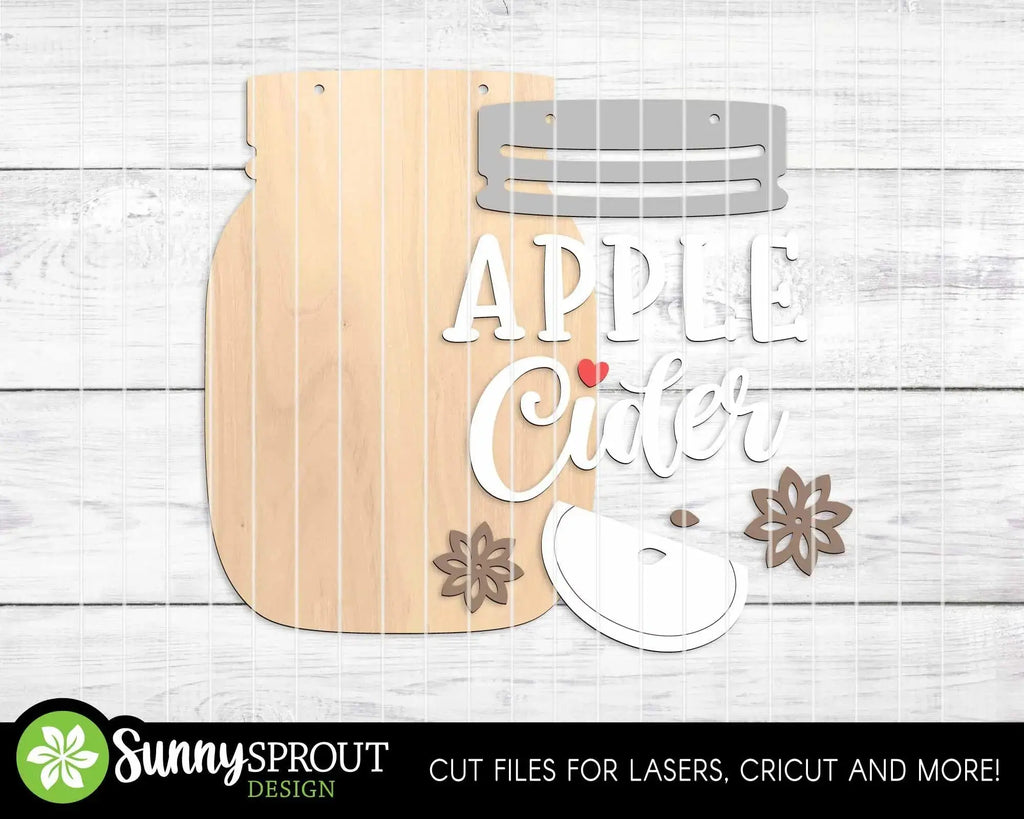 DIY KIT | Handmade Fall Mason Jar  Welcome Sign | 11"  or 15" | Door Hanger | Multiple Designs  | CUTOUT Kit 