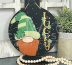 Lucky St. Patrick's Day Door Hanger Sign| 18" or 10.5" | Welcome Sign | Door Hanger | Custom | Irish Lucky Leprechaun St Patrick's Day | DIY CUTOUT KIT 