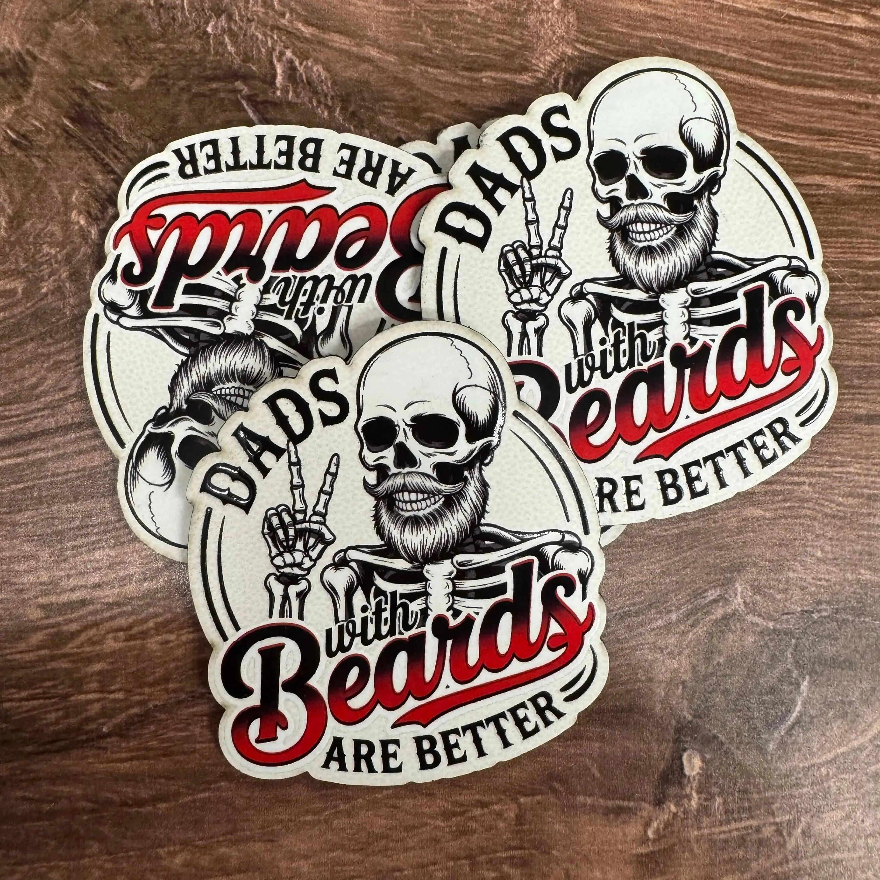 Dads with Beards Are Better | UV Printed Leather Hat Patch 