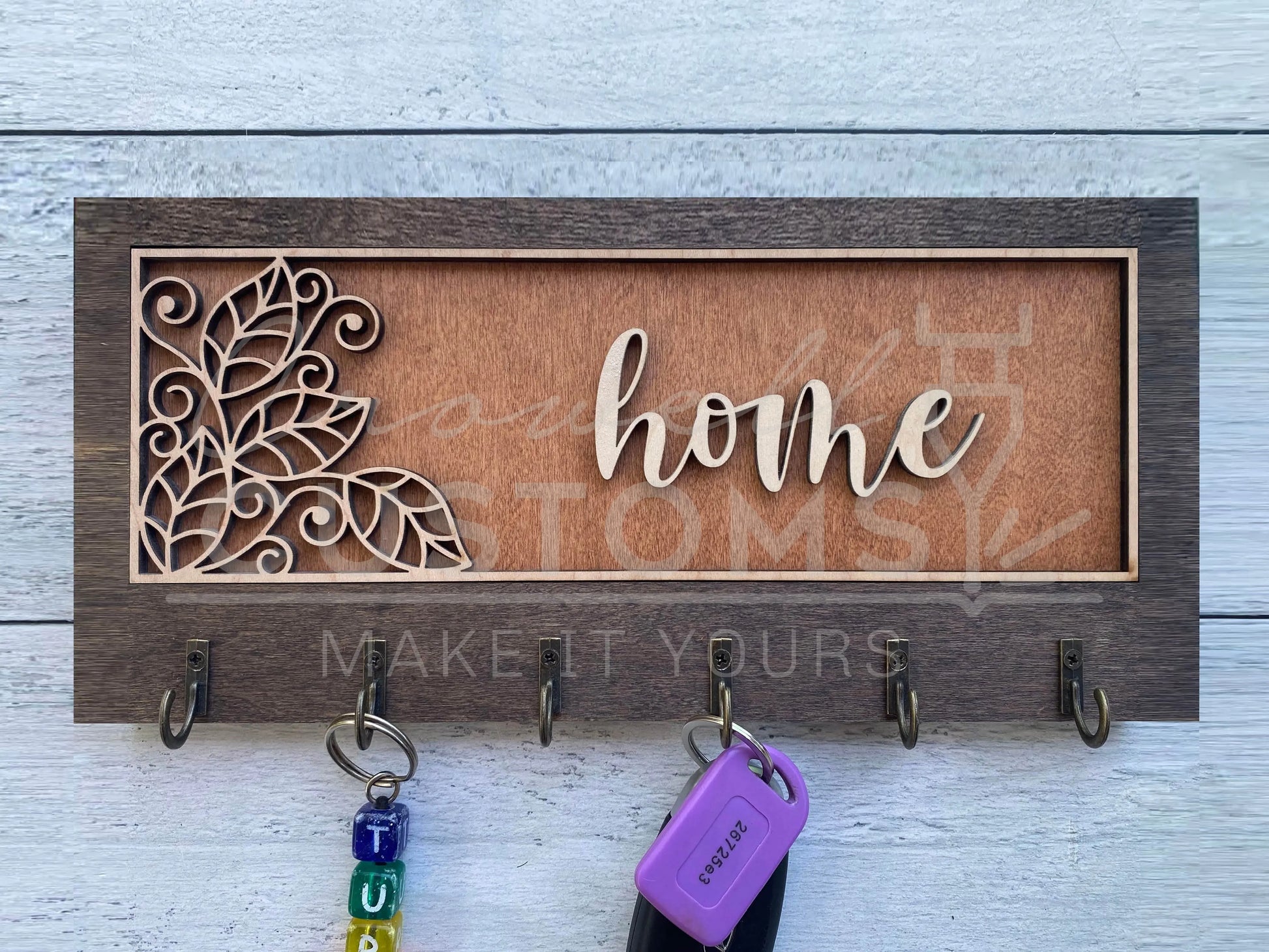 Decorative Key Hangers / Signs- Multilayer, Wood 