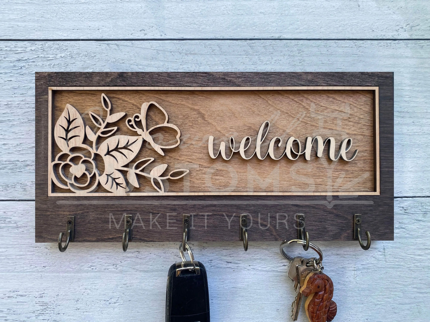 Decorative Key Hangers / Signs- Multilayer, Wood 