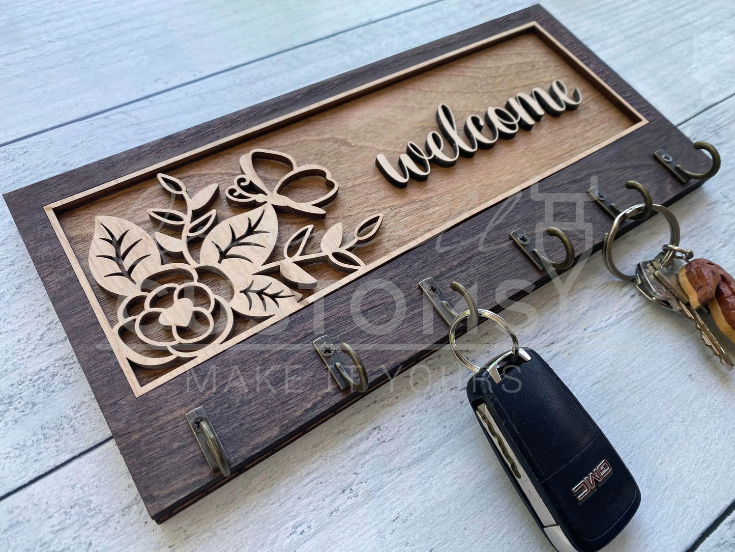 Decorative Key Hangers / Signs- Multilayer, Wood 