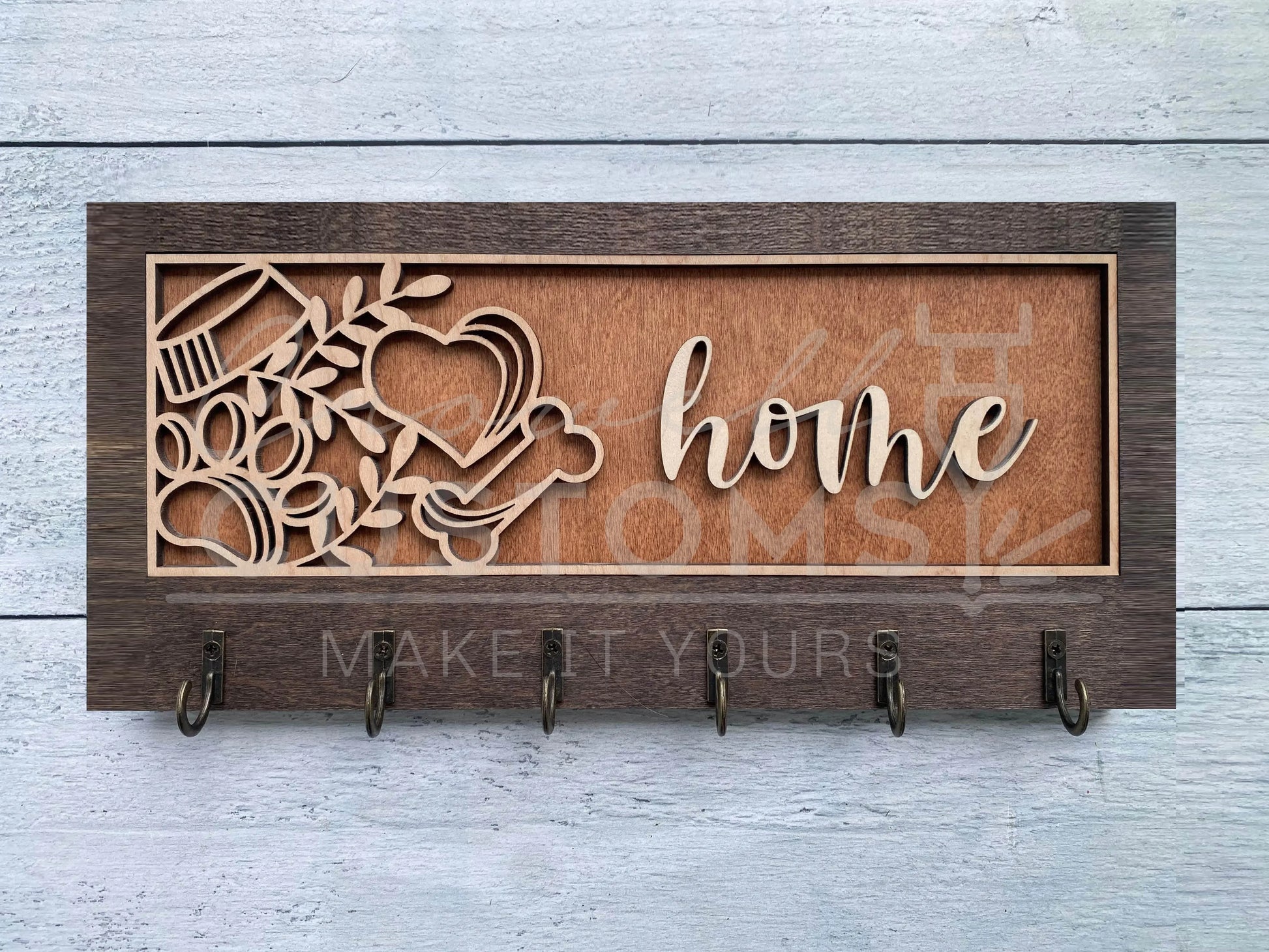 Decorative Key Hangers / Signs- Multilayer, Wood 