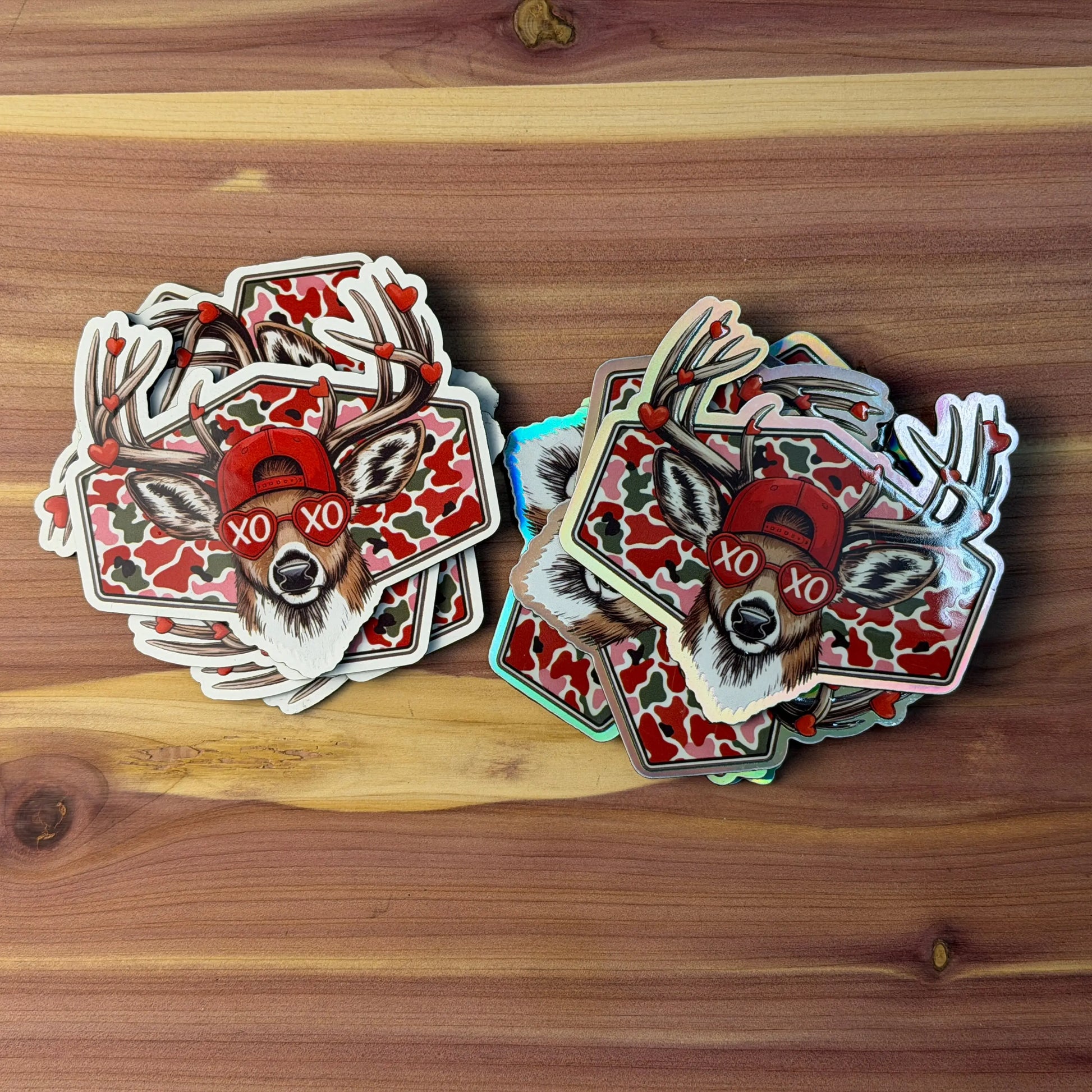 Deer Camo Pink - Valentine's Day | UV Printed Leather Hat Patch 
