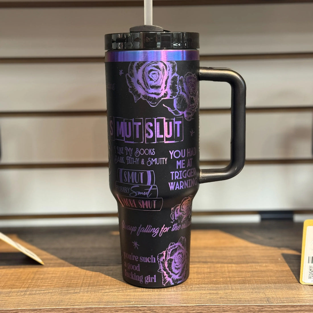 Dirty Romance (Smut Slut) Engraved 40oz Black to Rainbow Tumbler 