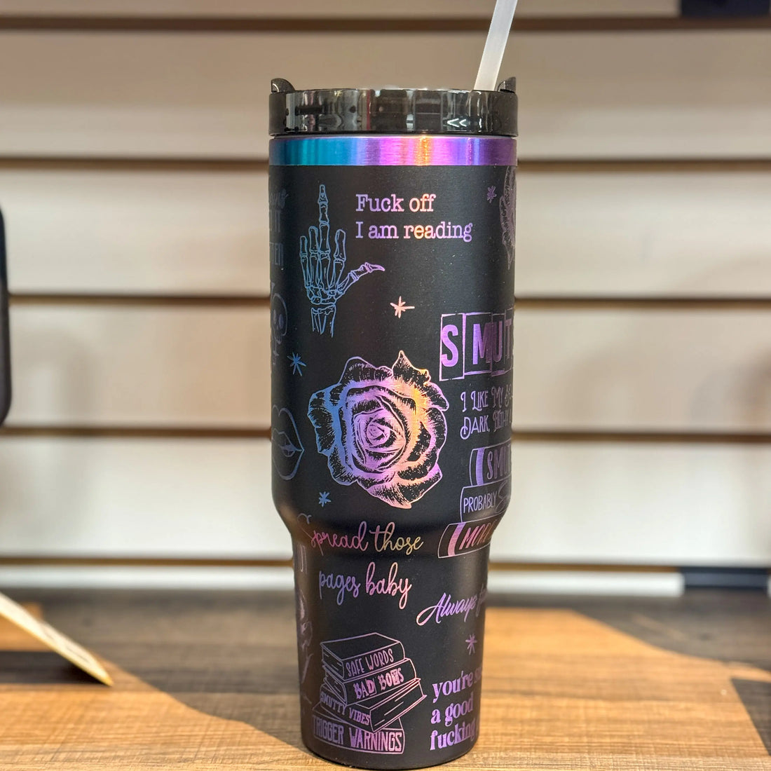 Dirty Romance (Smut Slut) Engraved 40oz Black to Rainbow Tumbler 