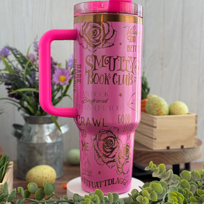 Dirty Romance (Smut Slut) Engraved Pink Shimmer to Copper Tumbler 40oz 