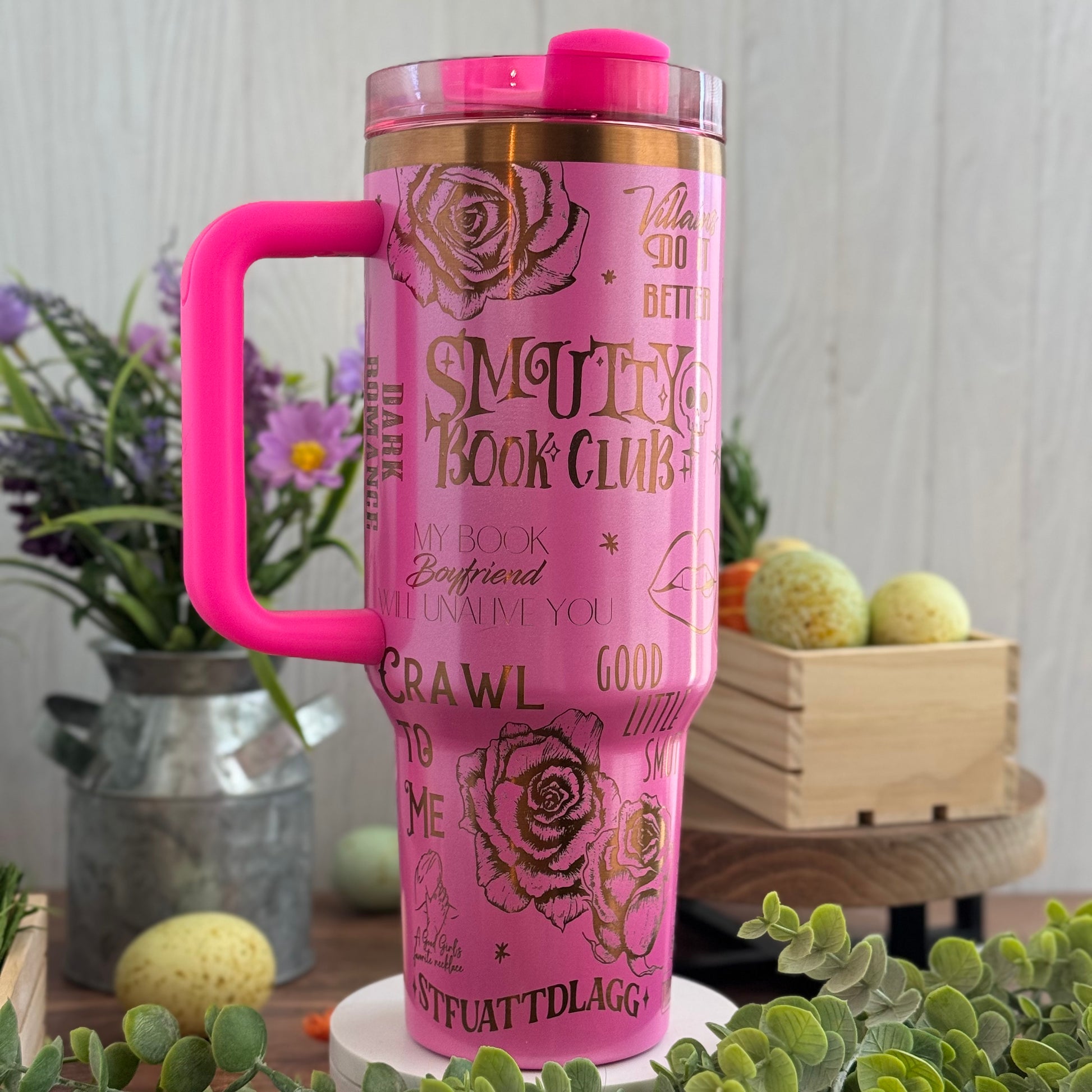 Dirty Romance (Smut Slut) Engraved Pink Shimmer to Copper Tumbler 40oz 