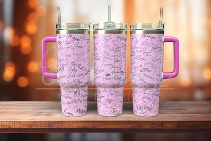 Disney Autograph Character Signature Tumbler Wrap Digital Design 