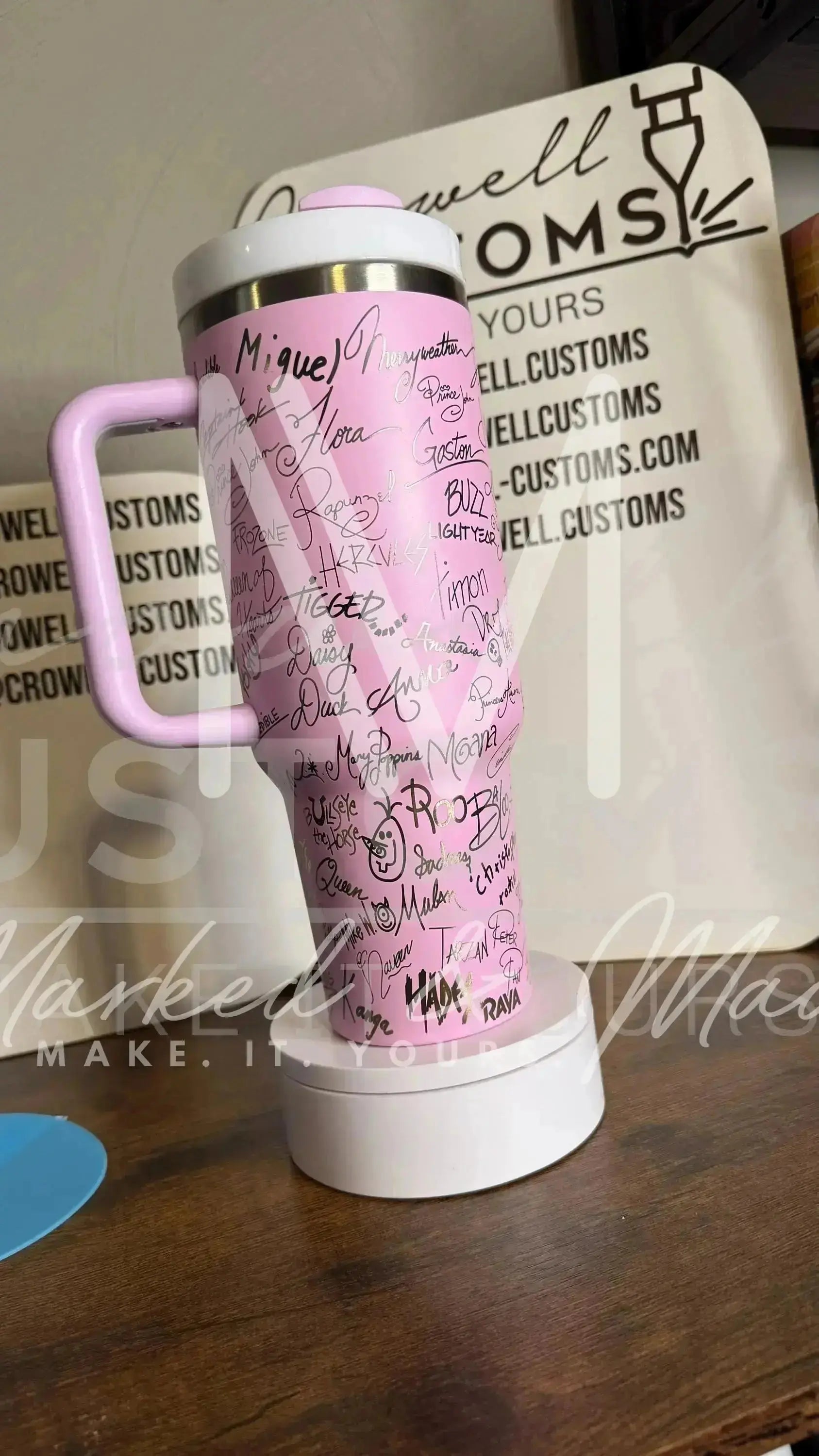 Disney Autograph (Character Signature) Quencher Tumbler (30oz, 40oz, + Stanleys) 