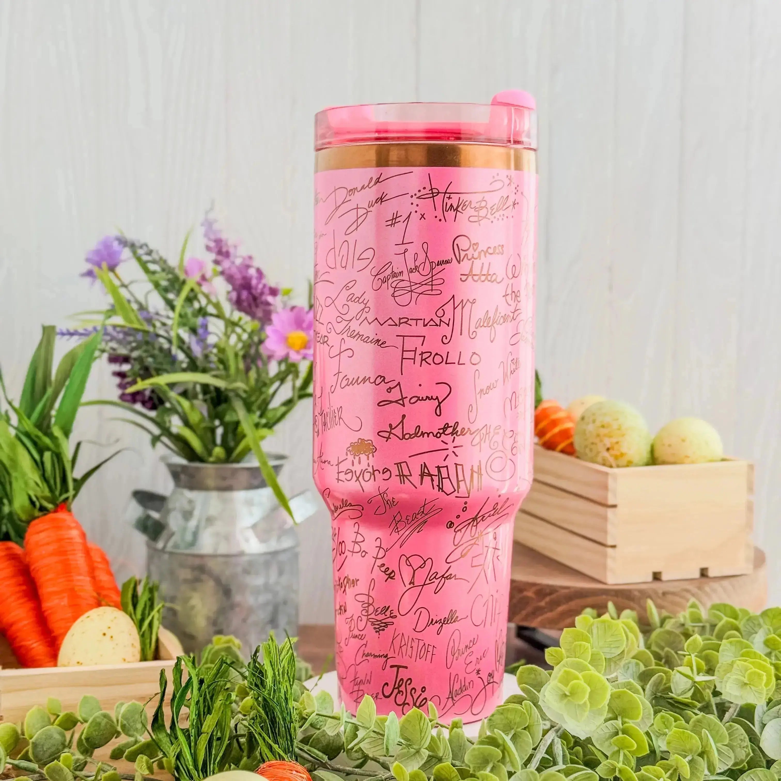 Disney Autographs / Signatures Tumbler Pink Shimmer to Copper 40oz