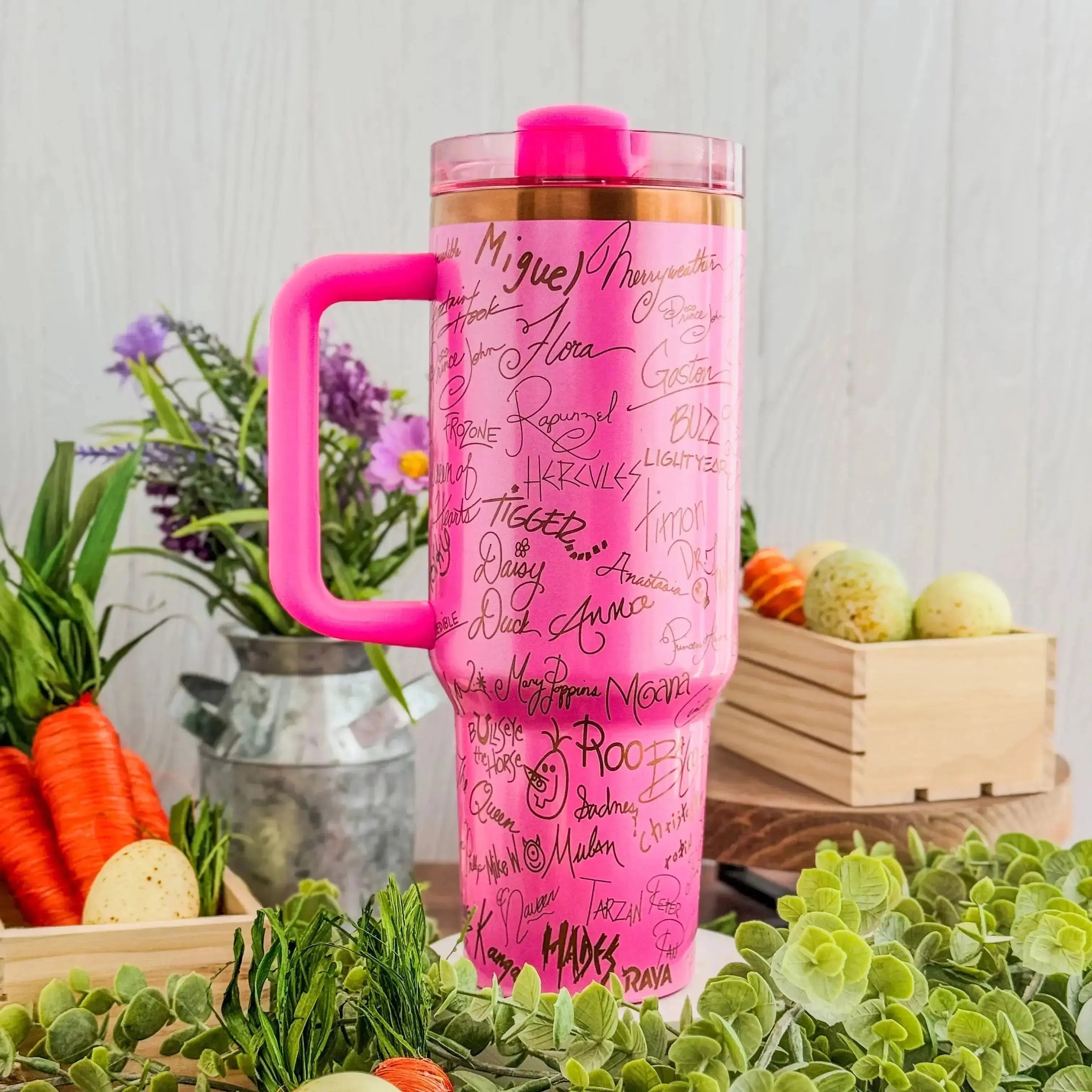 Disney Autographs / Signatures Tumbler Pink Shimmer to Copper 40oz