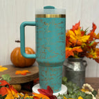 Disney Autographs / Signatures Tumbler Teal to Gold  40oz 