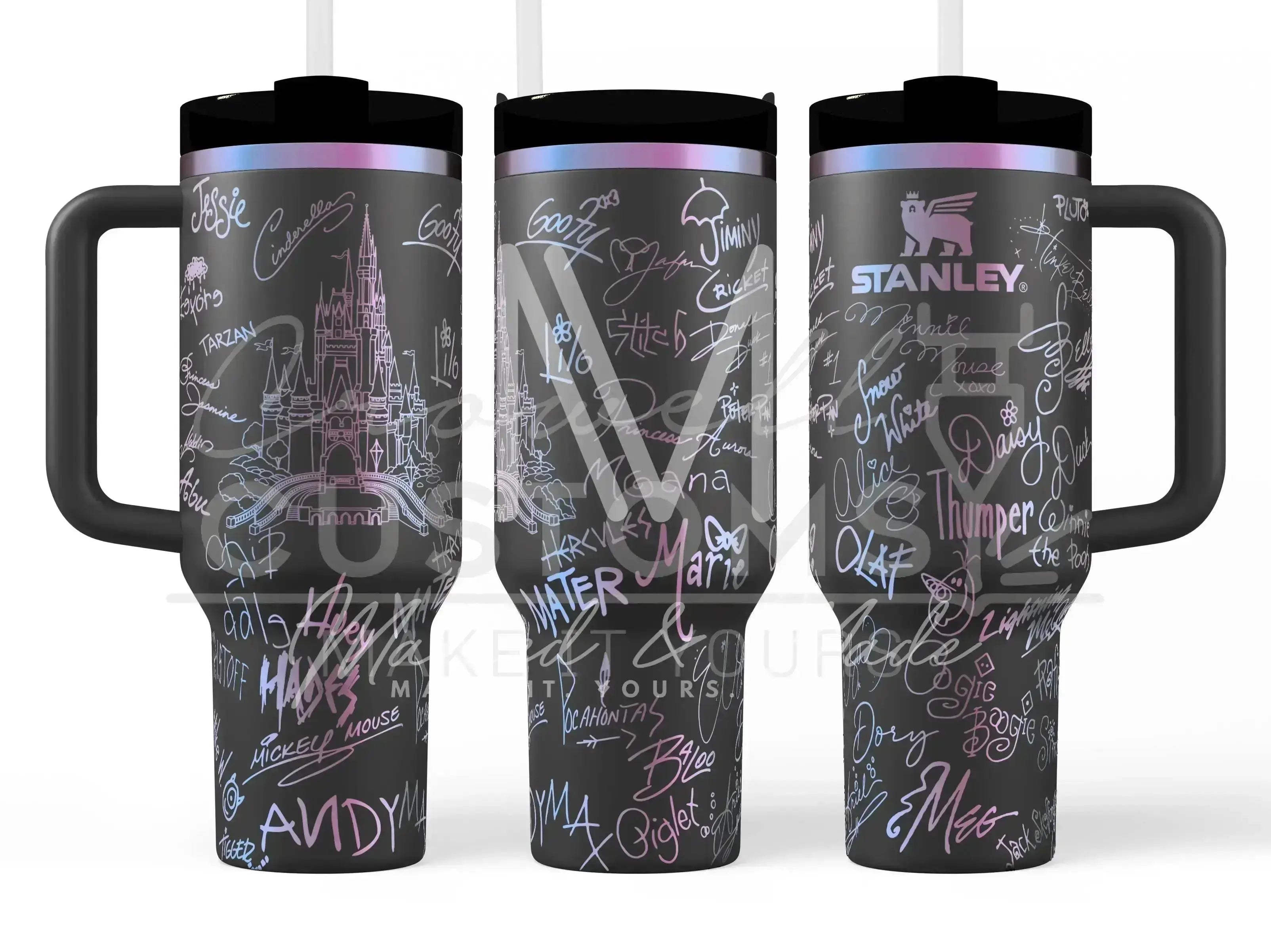 Disney Castle + Character Autographs / Signatures  Quencher Tumbler (30oz, 40oz, + Stanleys)