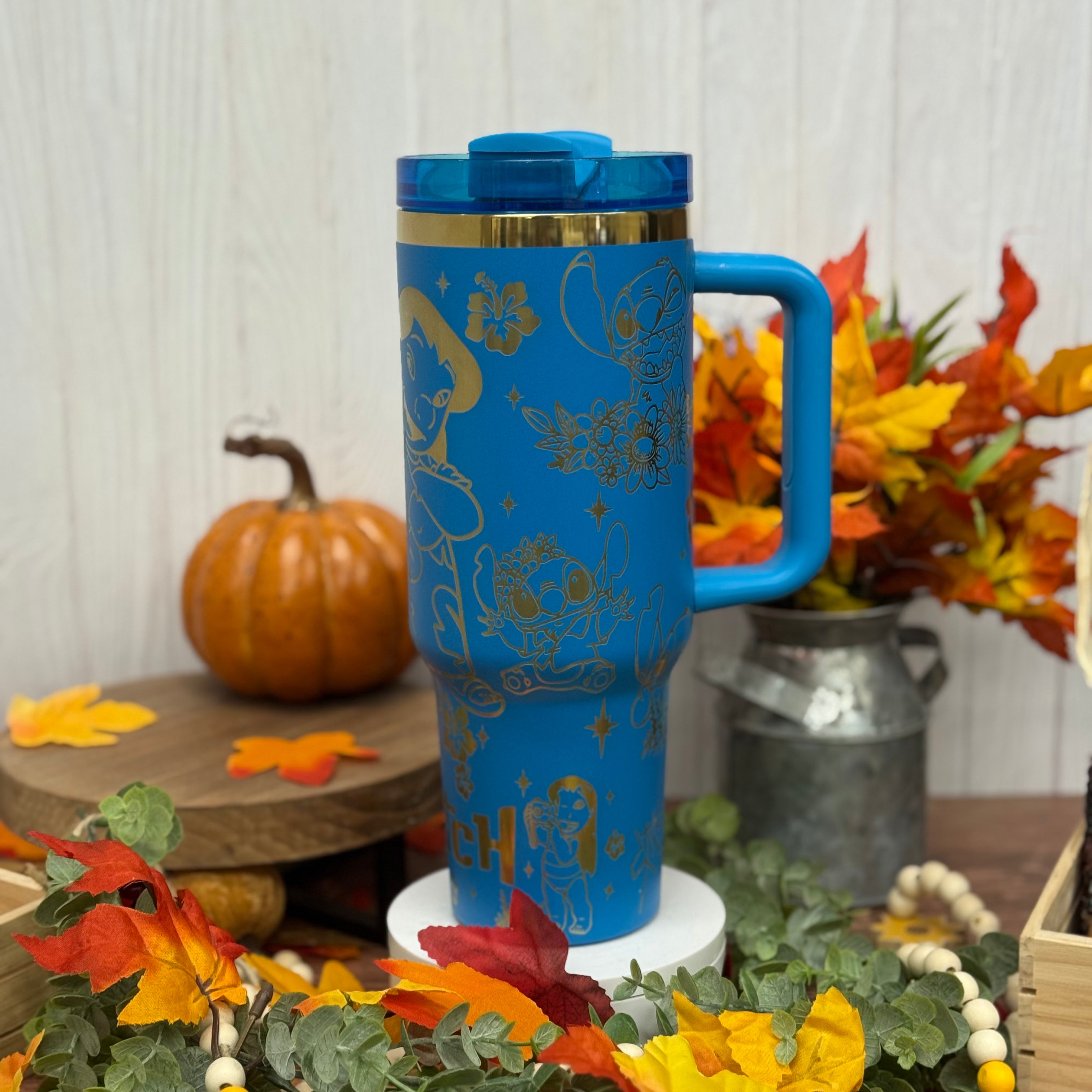 Disney Lilo and Stitch Tumbler Blue to Gold 40oz 