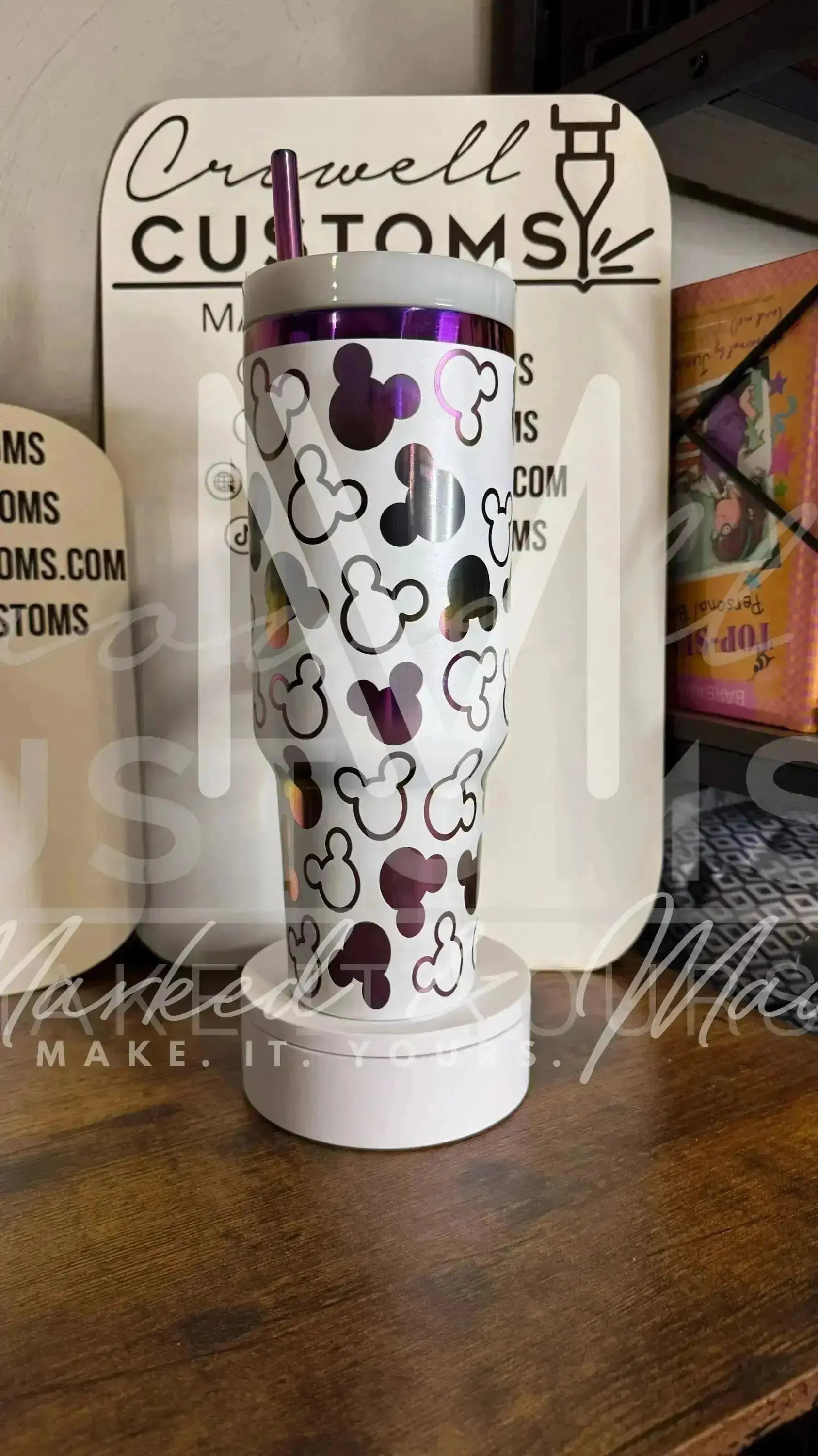Disney Mickey Mouse Ear Pattern Quencher Tumbler (30oz, 40oz, + Stanleys)
