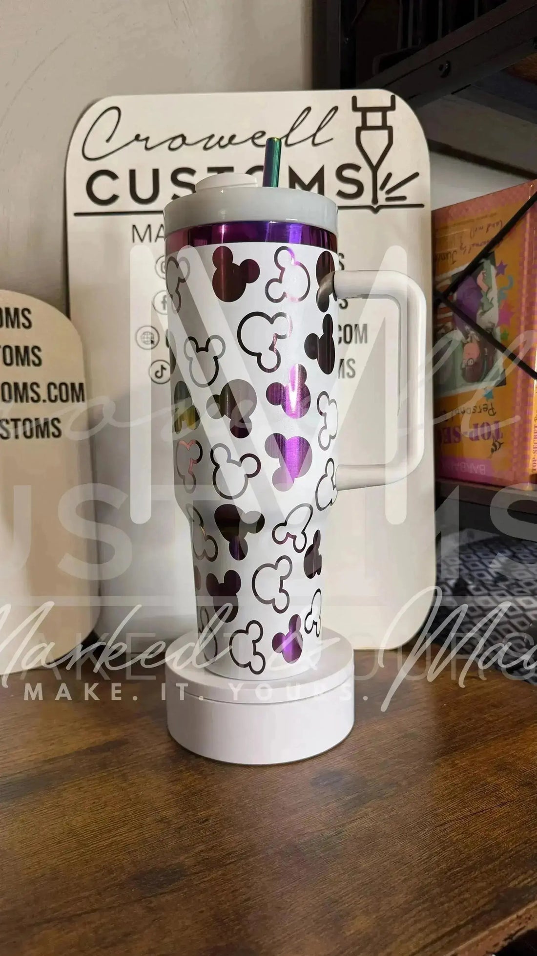 Disney Mickey Mouse Ear Pattern Quencher Tumbler (30oz, 40oz, + Stanleys)