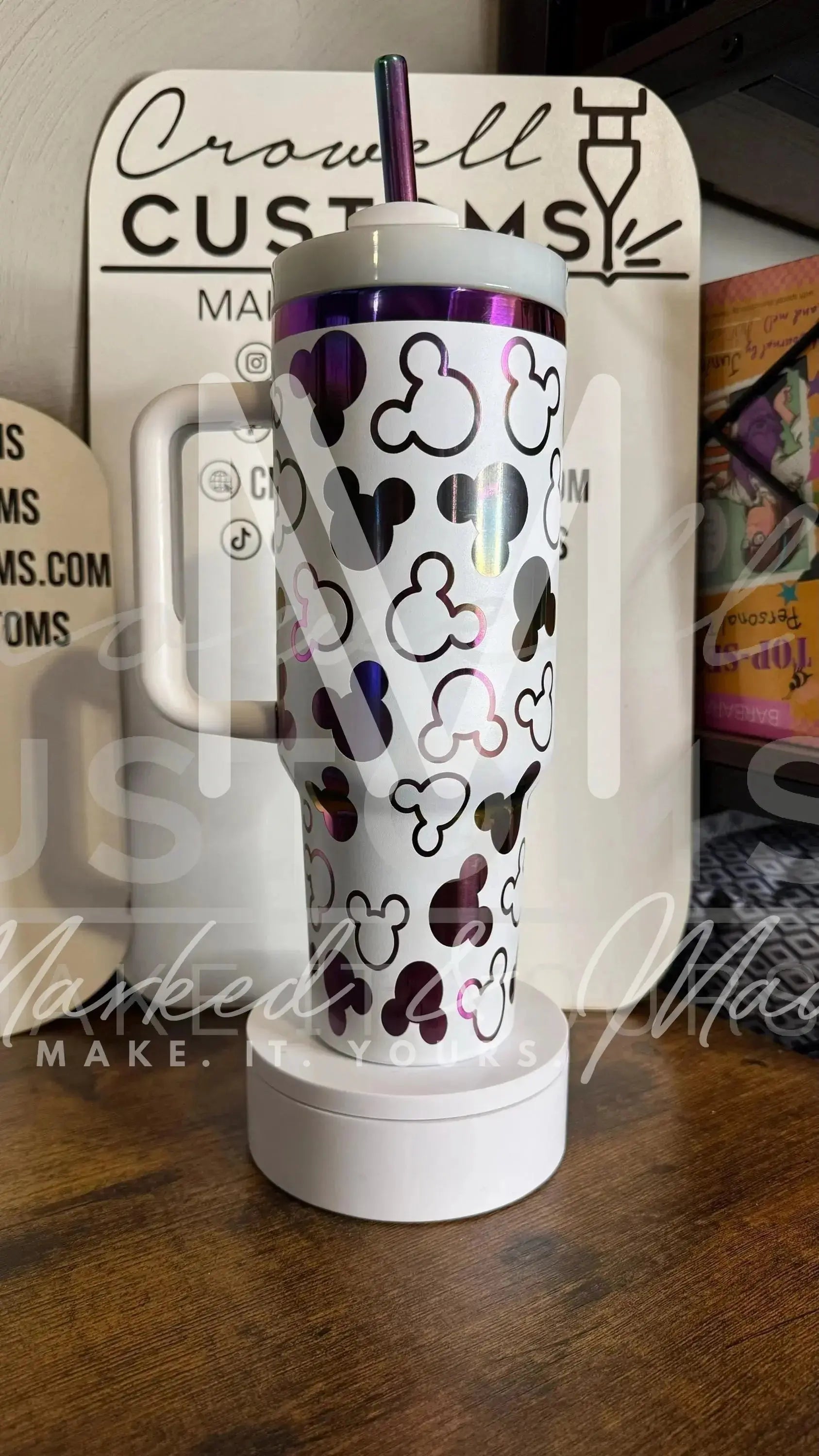 Disney Mickey Mouse Ear Pattern Quencher Tumbler (30oz, 40oz, + Stanleys) 