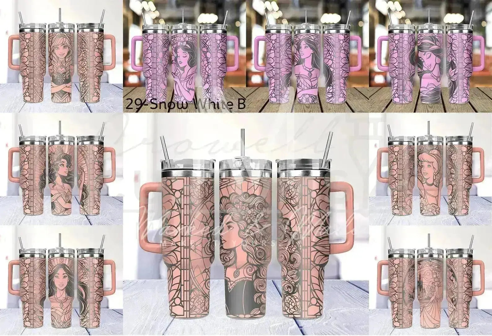 Disney Princess Quencher Tumbler (30oz, 40oz, + Stanleys) (Choose Design) 