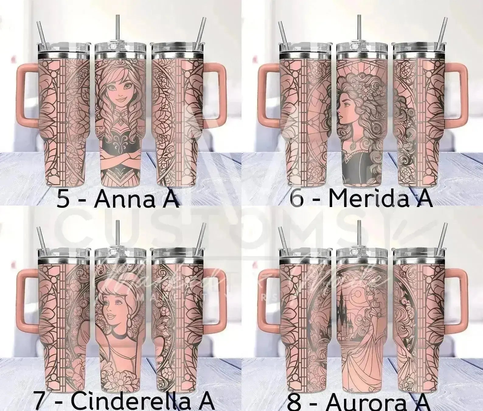 Disney Princess Quencher Tumbler (30oz, 40oz, + Stanleys) (Choose Design) 