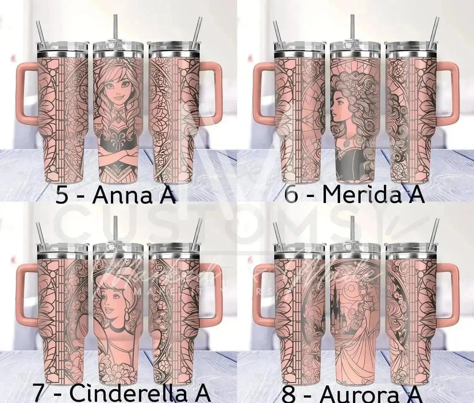 Disney Princess Quencher Tumbler (30oz, 40oz, + Stanleys) (Choose Design)