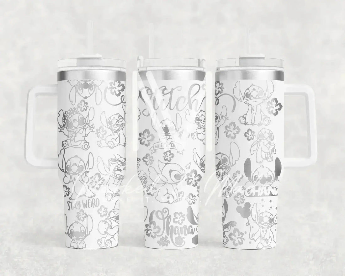 Stitch (Stay Weird/Ohana) Tumbler Light Blue 40oz 