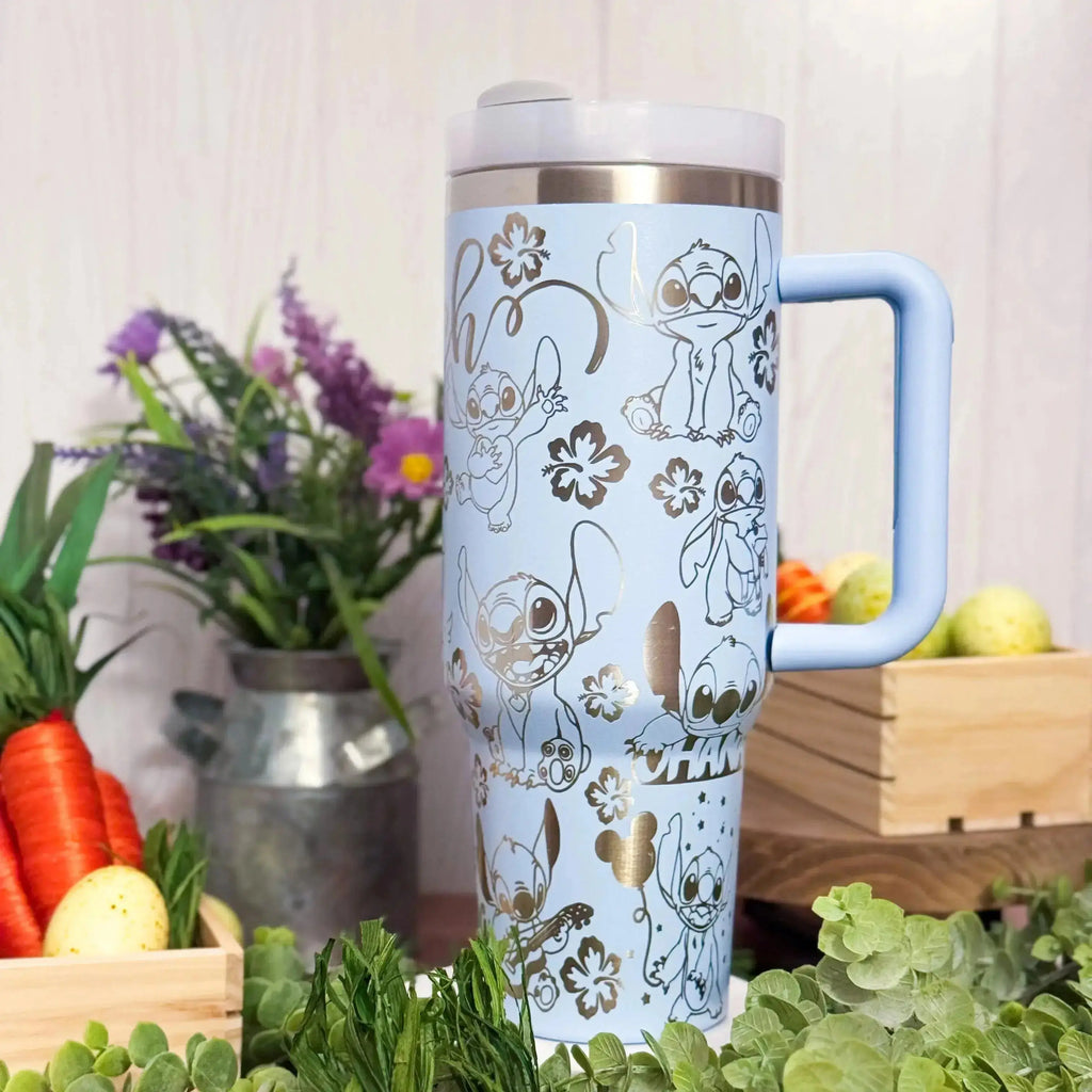 Stitch (Stay Weird/Ohana) Tumbler Light Blue 40oz