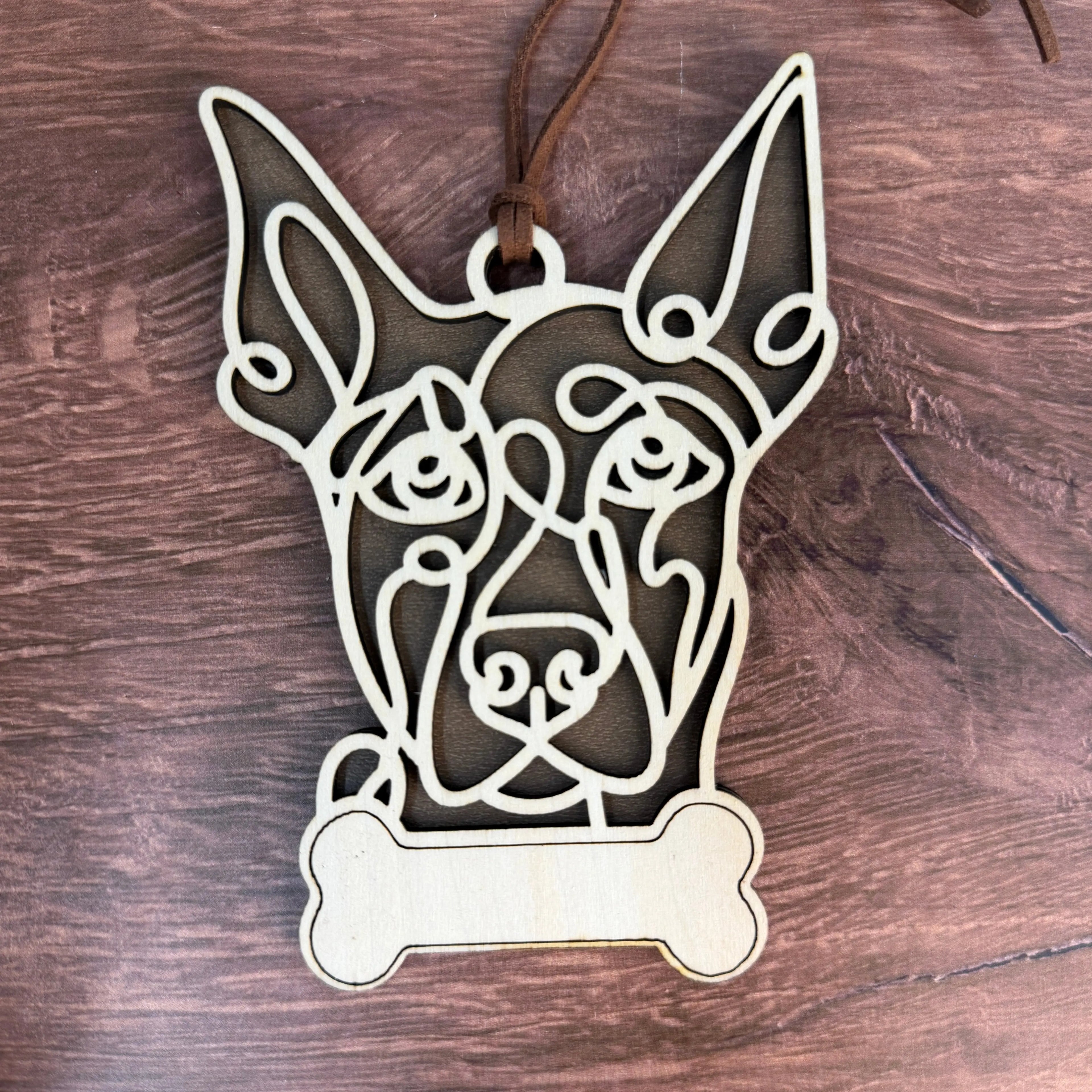 Dog Breed Doodle Line Art Ornament - Personalized 