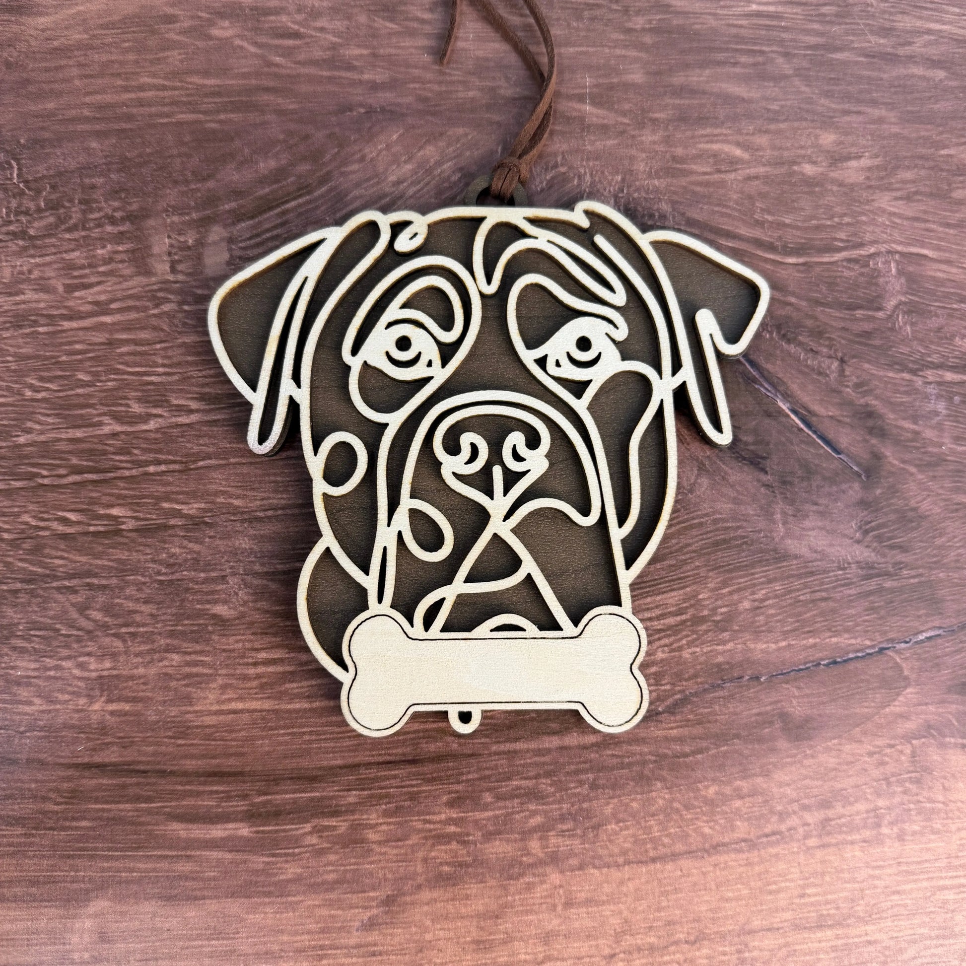 Dog Breed Doodle Line Art Ornament - Personalized 