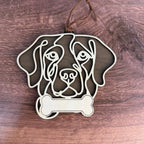 Dog Breed Doodle Line Art Ornament - Personalized 