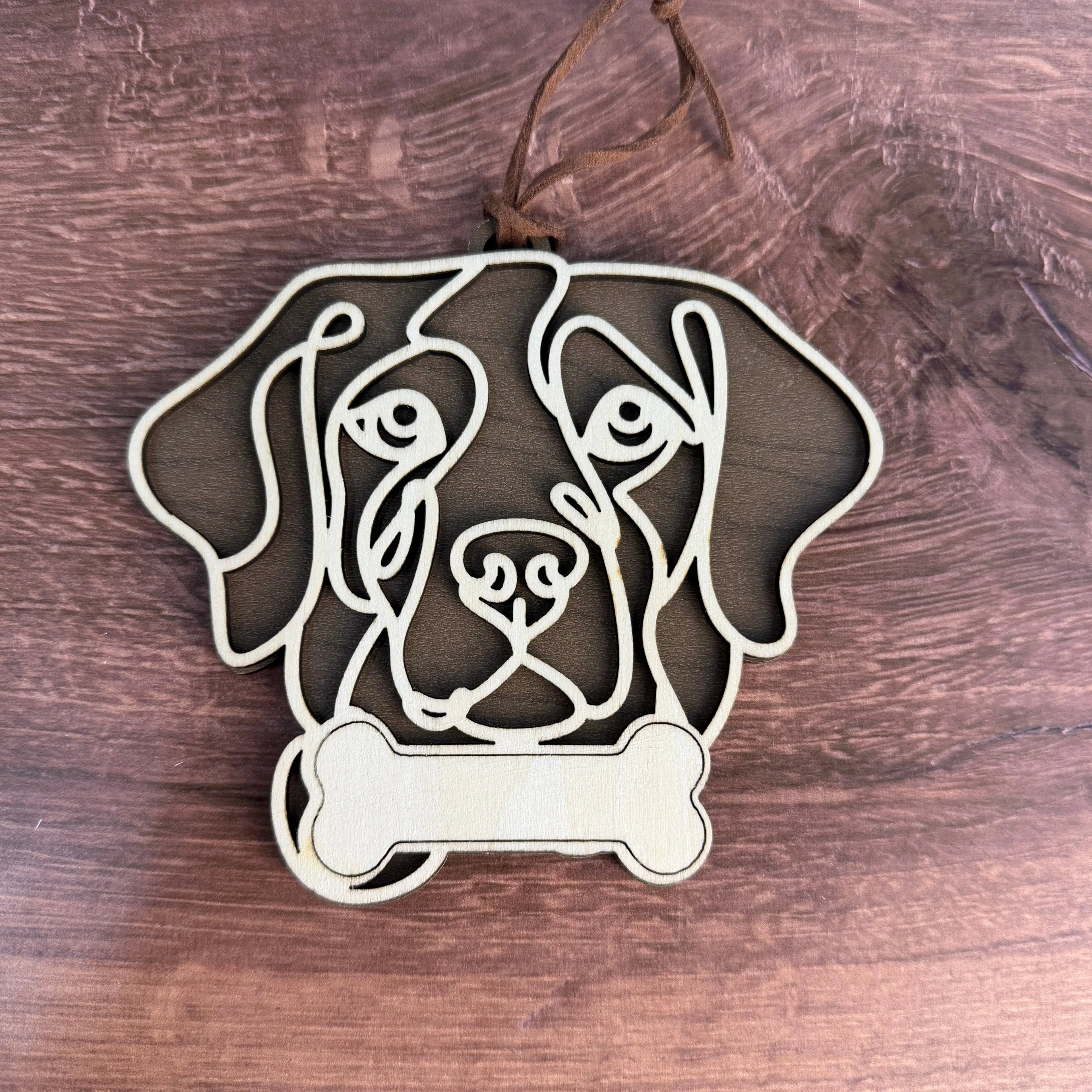 Dog Breed Doodle Line Art Ornament - Personalized 
