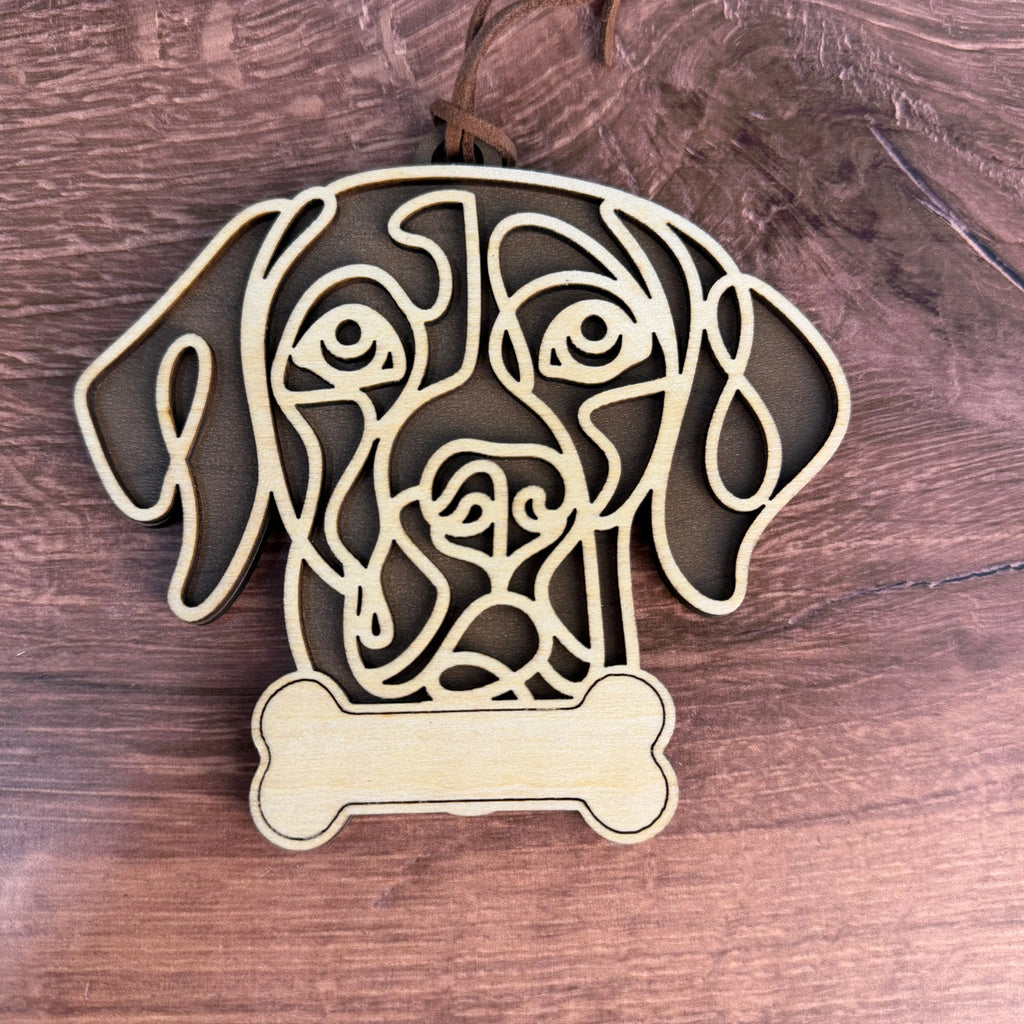 Dog Breed Doodle Line Art Ornament - Personalized 