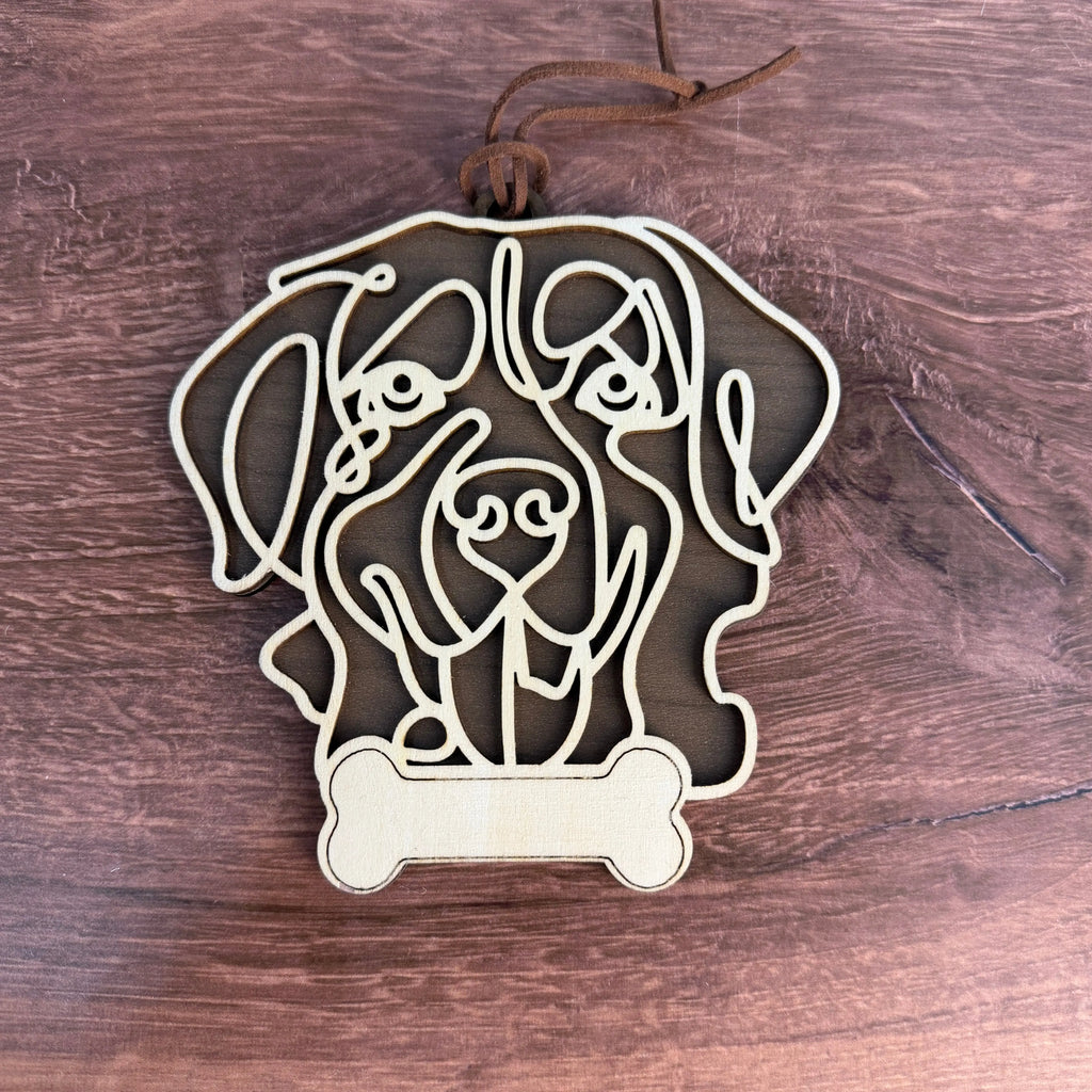 Dog Breed Doodle Line Art Ornament - Personalized 