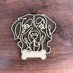 Dog Breed Doodle Line Art Ornament - Personalized 
