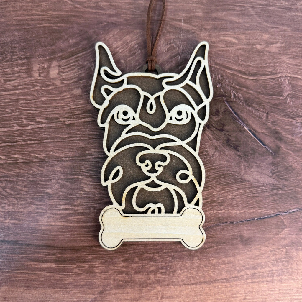 Dog Breed Doodle Line Art Ornament - Personalized 