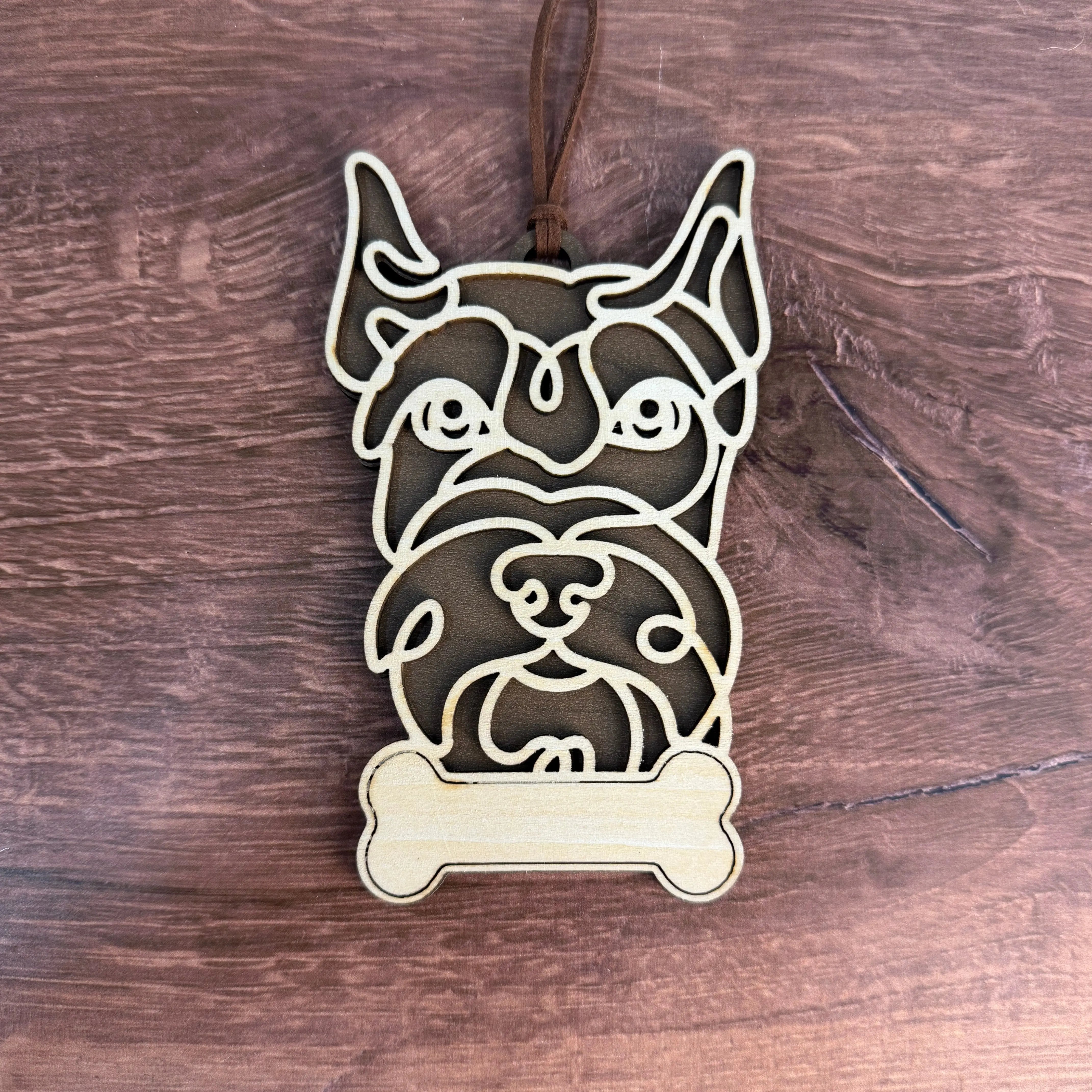 Dog Breed Doodle Line Art Ornament - Personalized 