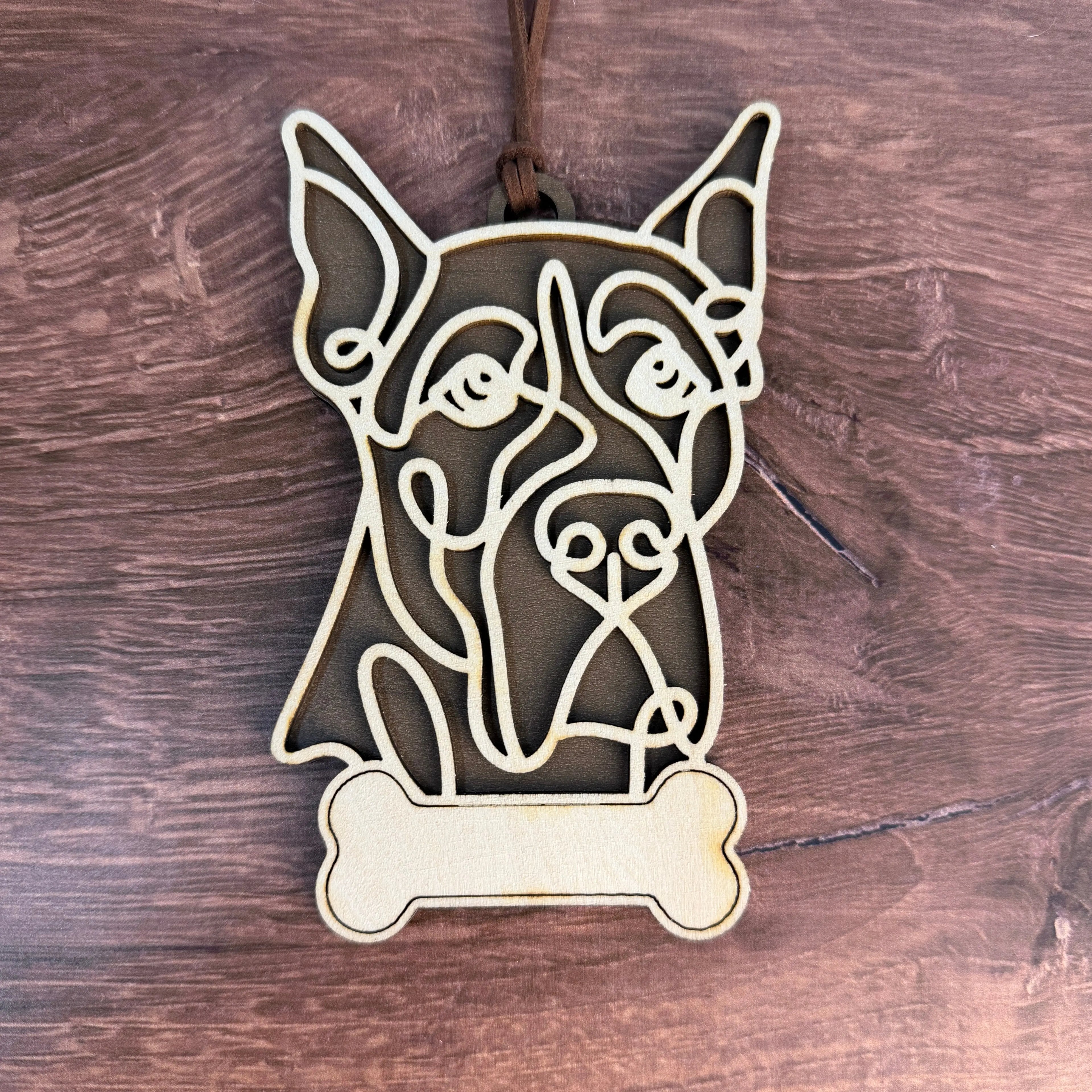 Dog Breed Doodle Line Art Ornament - Personalized 