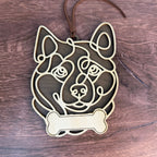 Dog Breed Doodle Line Art Ornament - Personalized 