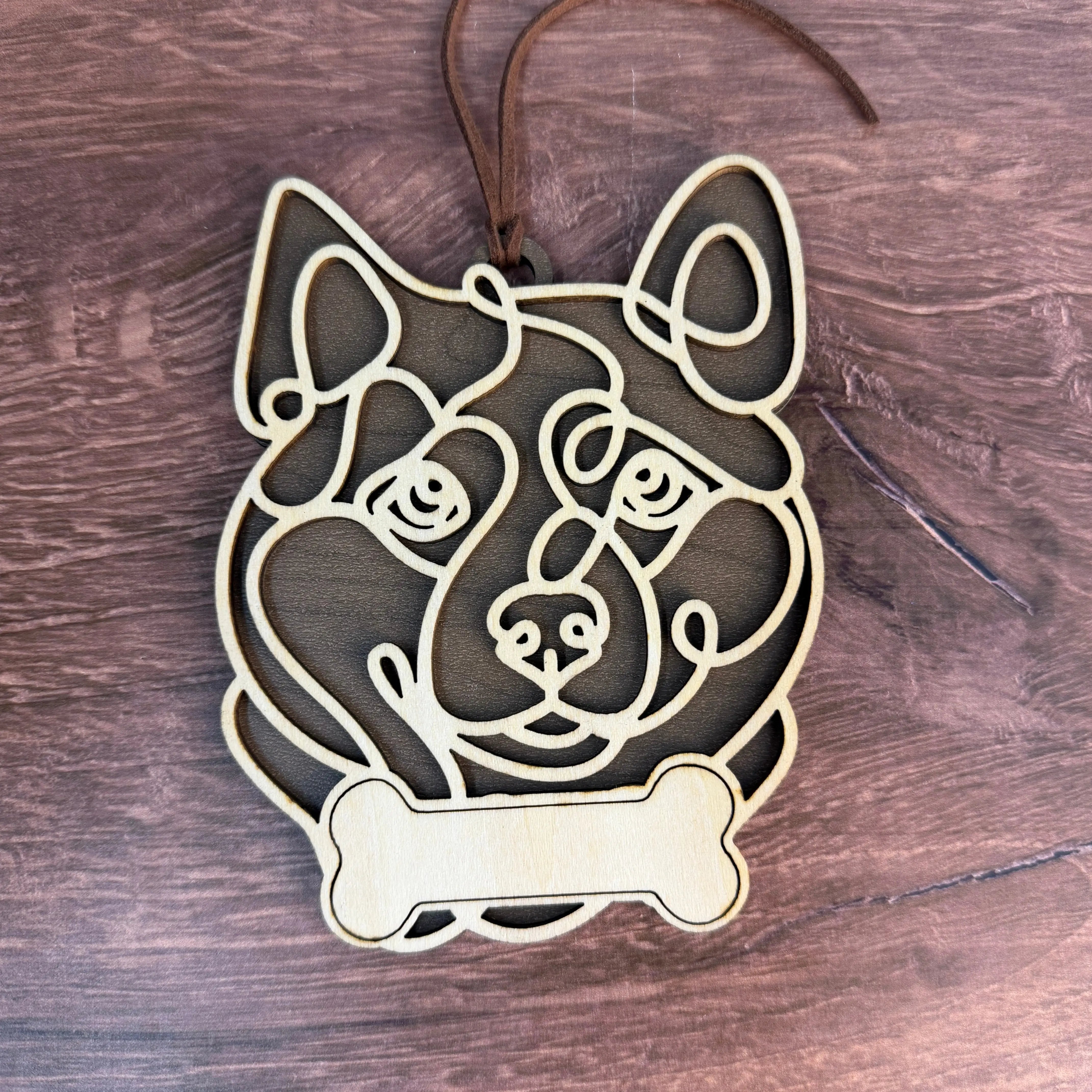 Dog Breed Doodle Line Art Ornament - Personalized 