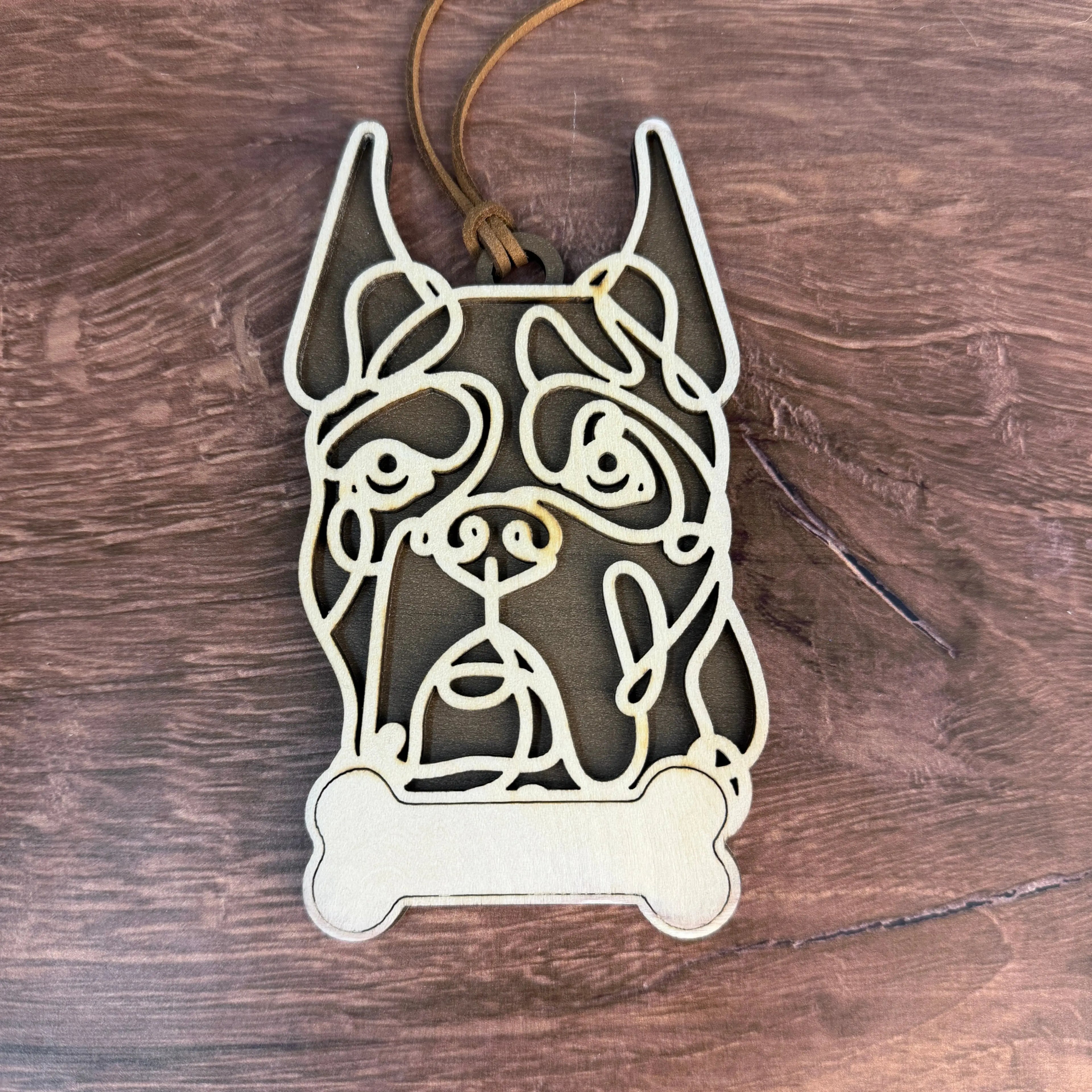 Dog Breed Doodle Line Art Ornament - Personalized 