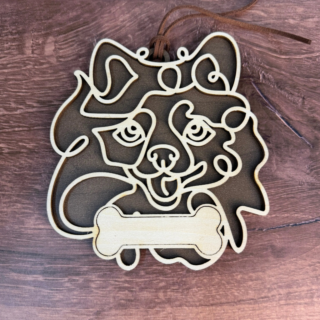 Dog Breed Doodle Line Art Ornament - Personalized 