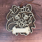 Dog Breed Doodle Line Art Ornament - Personalized 