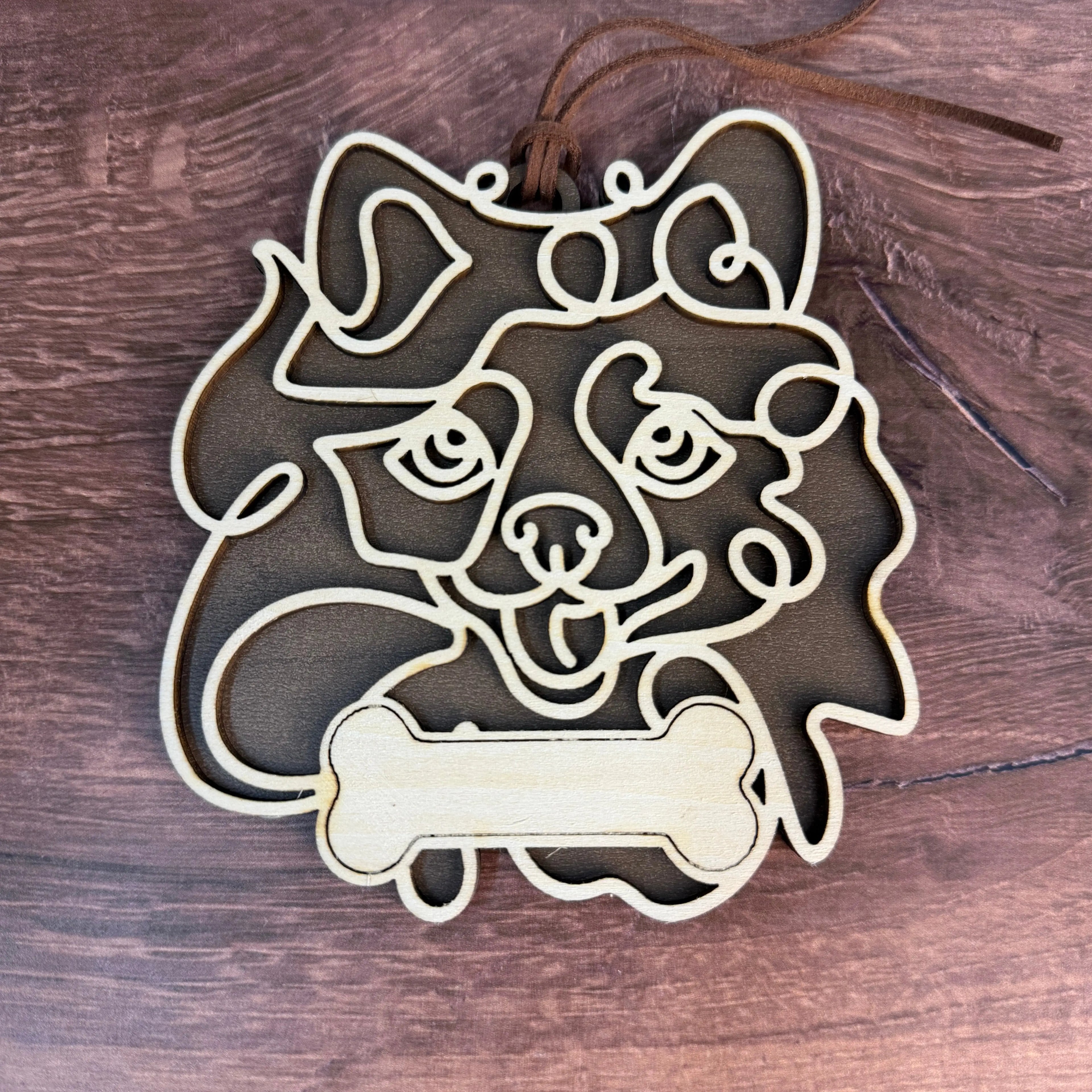 Dog Breed Doodle Line Art Ornament - Personalized 