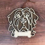 Dog Breed Doodle Line Art Ornament - Personalized 